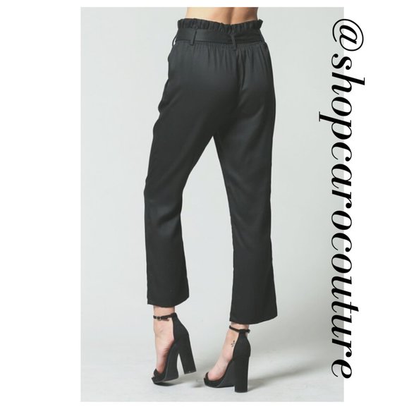 🔥LAST ONE!!🔥Paper bag tie waist flare pants - Picture 3 of 6